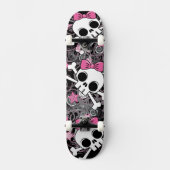 Girly Skull und Crossbones Skateboard (Vorderseite)
