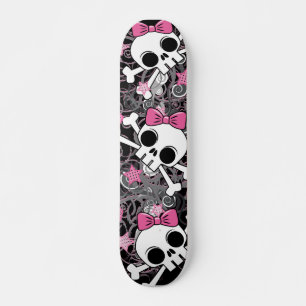 Girly Skull und Crossbones Skateboard