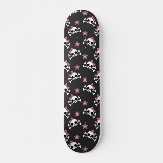 Girly Skulls und Stars Skateboard (Vorne)