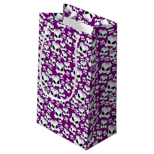 Girly Skullz Kleine Geschenktüte (Rückseite Schrägansicht)
