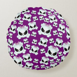 Girly Skullz Rundes Kissen