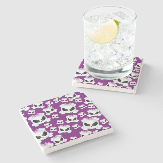 Girly Skullz Steinuntersetzer (Seitenansicht)