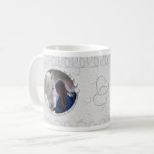 Girly Slilver Imitate Funkelnd Zwei Foto Herzinfar Kaffeetasse (Vorderseite Links)