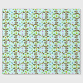 Girly Sloth (blau) Matte Wrapping Paper, 30" x 6' Geschenkpapier (Flach)