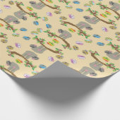 Girly Sloth Matte Wrapping Paper, 30" x 6' Geschenkpapier (Ecke)