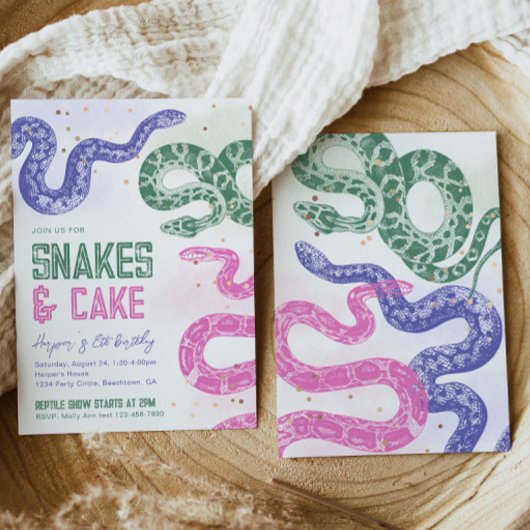 Girly Snake Geburtstagseinladungen Einladung