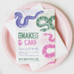 Girly Snake Geburtstagseinladungen Einladung<br><div class="desc">Girl's Snake Geburtstag Einladung Bereit,  von dir personalisiert zu sein!</div>