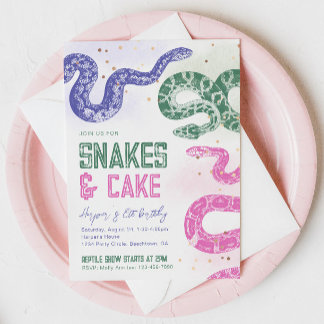 Girly Snake Geburtstagseinladungen Einladung