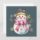 Girly Snowman Winterurlaub Weihnachten Niedlich (Vorne/Hinten)