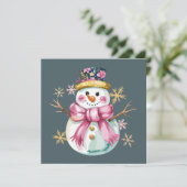 Girly Snowman Winterurlaub Weihnachten Niedlich (Stehend Vorderseite)