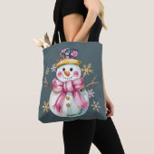 Girly Snowman Winterurlaub Weihnachten Niedlich Tasche (Von Nahem)