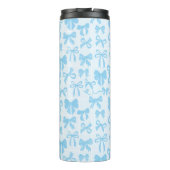 Girly Soft Blue Coquette Bow with Name Thermosbecher (Rückseite)