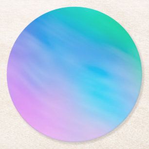 Girly Soft Rainbow Colored Sky Runder Pappuntersetzer