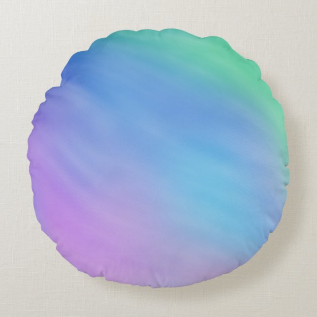 Girly Soft Rainbow Colored Sky Rundes Kissen (Vorderseite)
