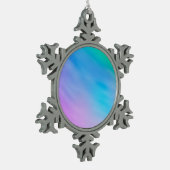 Girly Soft Rainbow Sky Schneeflocken Zinn-Ornament (Links)