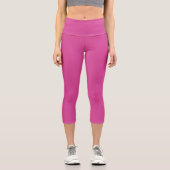 Girly Solid Minimalistisch Vibranry Mulberry Pink Capri Leggings (Vorderseite)