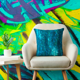 Girly Sparkle Glitzer Aquamarin Türkis Bling Glam Kissen