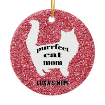 Girly Sparkle Pink Moderne Cat Mama