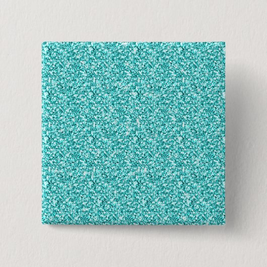 Girly, Spaß-Aqua-blauer Glitzer gedruckt Button (Vorderseite)