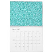 Girly, Spaß-Aqua-blauer Glitzer gedruckt Kalender (Mär 2027)