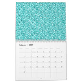 Girly, Spaß-Aqua-blauer Glitzer gedruckt Kalender (Feb 2027)