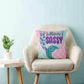 Girly Splashy Sassy Pink Lila Green Mermaid Schwan Kissen (Stuhl )