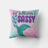 Girly Splashy Sassy Pink Lila Green Mermaid Schwan Kissen (Rückseite)