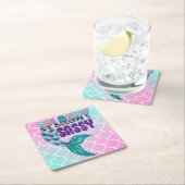 Girly Splashy Sassy Pink Lila Green Mermaid Schwan Rechteckiger Pappuntersetzer (Vor Ort)