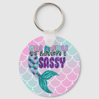 Girly Splashy Sassy Pink Lila Green Mermaid Schwan Schlüsselanhänger