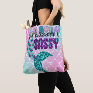 Girly Splashy Sassy Pink Lila Green Mermaid Schwan Tasche