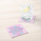 Girly Splashy & Sassy Pink Türkise Mermaid Kiss Rechteckiger Pappuntersetzer (Vor Ort)