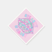 Girly Splashy & Sassy Pink Türkise Mermaid Kiss Serviette (Ecke)