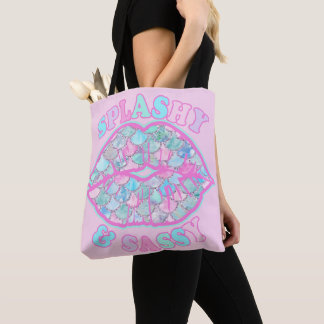 Girly Splashy & Sassy Pink Türkise Mermaid Kiss Tasche