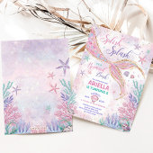 Girly Splish Splash Mermaid Birthday Bash Party Einladung
