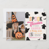 Girly Spooktacular Halloween Einladung (Vorderseite)