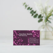 Girly Star Glitzer Glitzern Eleganter rosa QR Code Visitenkarte (Stehend Vorderseite)