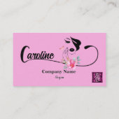 Girly Star Glitzer Glitzern Eleganter rosa QR Code Visitenkarte (Rückseite)