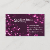 Girly Star Glitzer Glitzern Eleganter rosa QR Code Visitenkarte (Vorderseite)