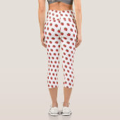 Girly Strawberry | Capri Leggings | weiß (Rückseite)