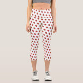 Girly Strawberry | Capri Leggings | weiß (Vorderseite)