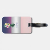 Girly Stripe, Ananas, tropische Blume Gepäckanhänger (Rückseite horizontal)