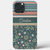 Girly Stripe floral Hübsch Moderne Trendy Case-Mate iPhone Hülle (Rückseite)