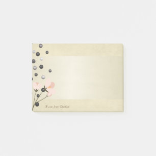 Girly Stylisch Elegante Blumen, Perlen - Personali Post-it Klebezettel