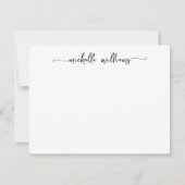 Girly Stylish Calligraphy Script Signature Black Mitteilungskarte (Vorderseite)