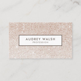 Girly Stylish Champagner Rosa Glitzer und Weiß Visitenkarte
