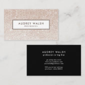 Girly Stylish Champagner Rosa Glitzer und Weiß Visitenkarte (Vorne/Hinten)