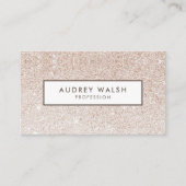 Girly Stylish Champagner Rosa Glitzer und Weiß Visitenkarte (Vorderseite)