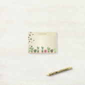Girly Stylish Elegant Cactus, Pearls - Personalisi Post-it Klebezettel (Auf Schreibtisch)