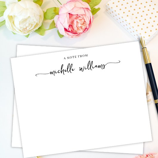 Girly Stylish Elegant Calligrafy Script Note from Mitteilungskarte