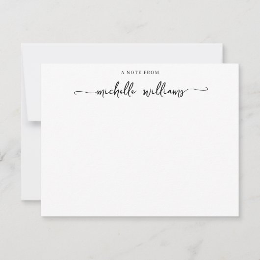 Girly Stylish Elegant Calligrafy Script Note from Mitteilungskarte (Vorderseite)